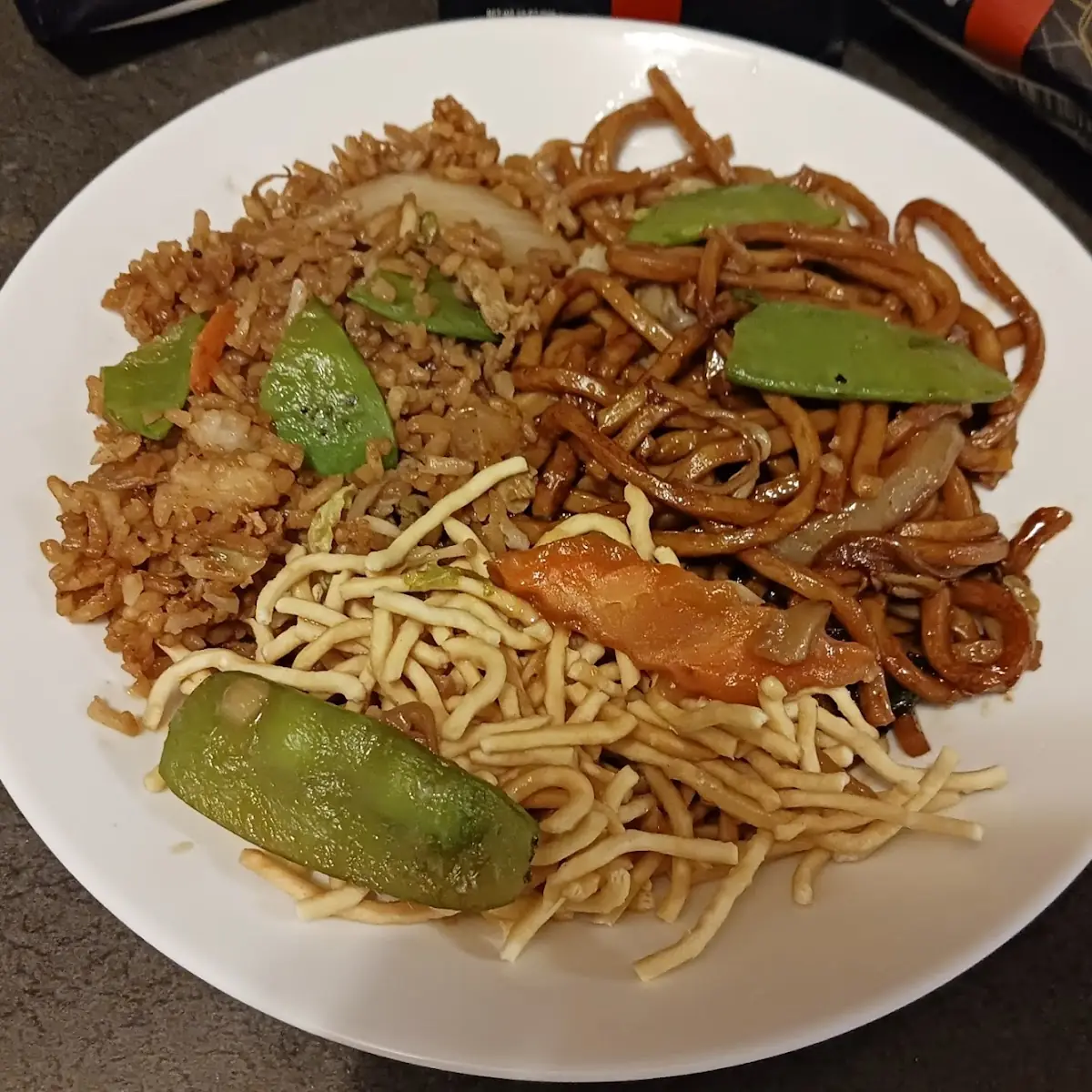 Vegetable Lo Mein and Fried Rice