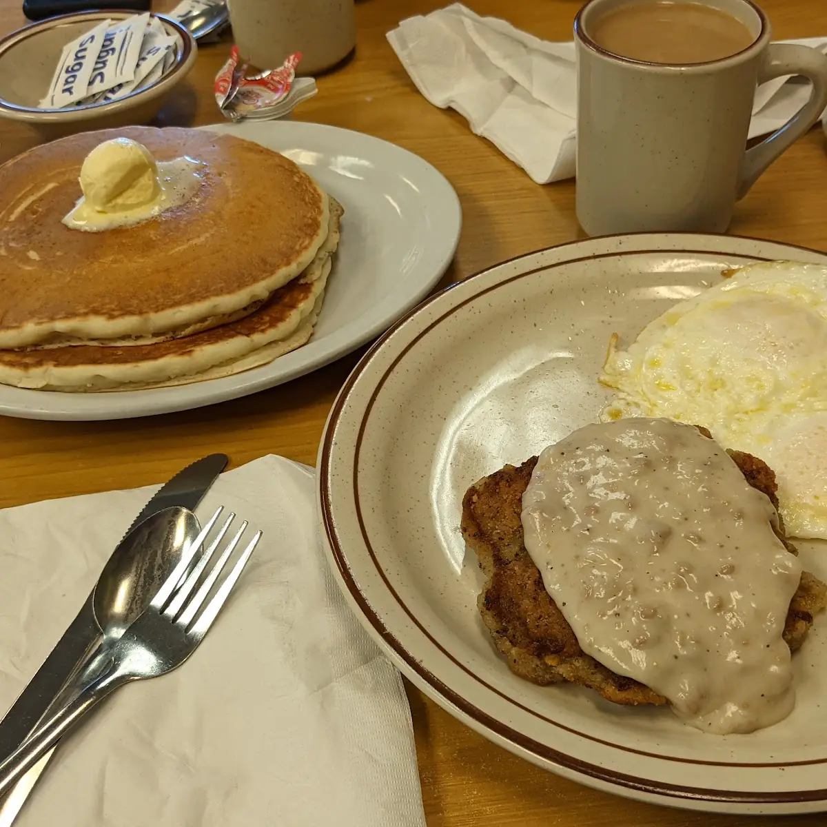 Biscuits & Gravy with Two Eggs Two Bacon and Two Sausage Links