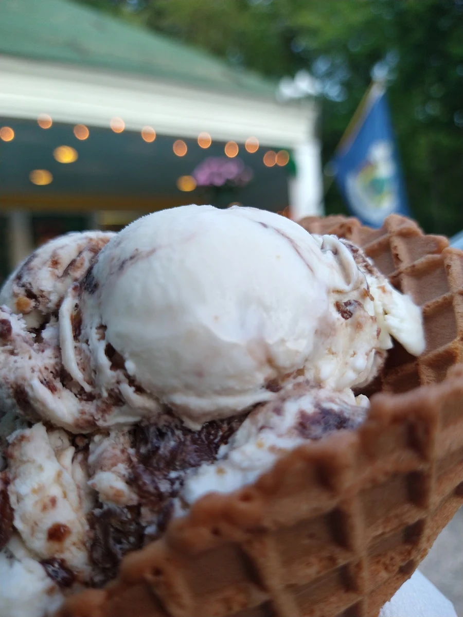 Moose Tracks Ice Cream in Waffle Cone