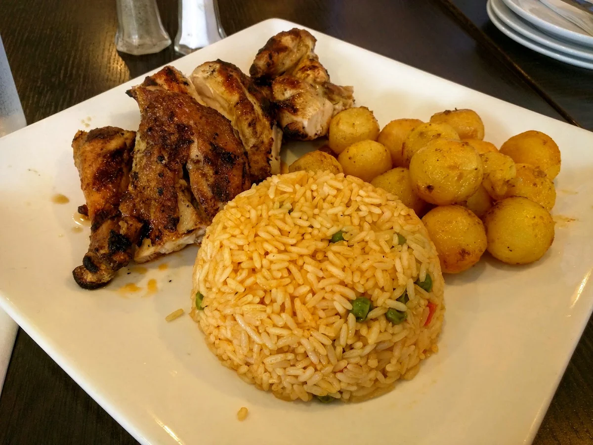 Large Chicken Plate with Rice and Potatoes, Costa Verde B.B.Q. & Portuguese Grill House