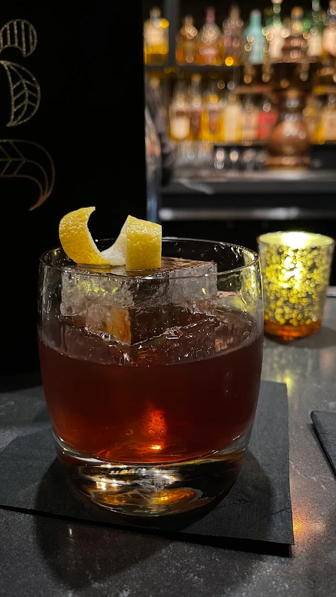 Whiskey Cocktail with Lemon Twist