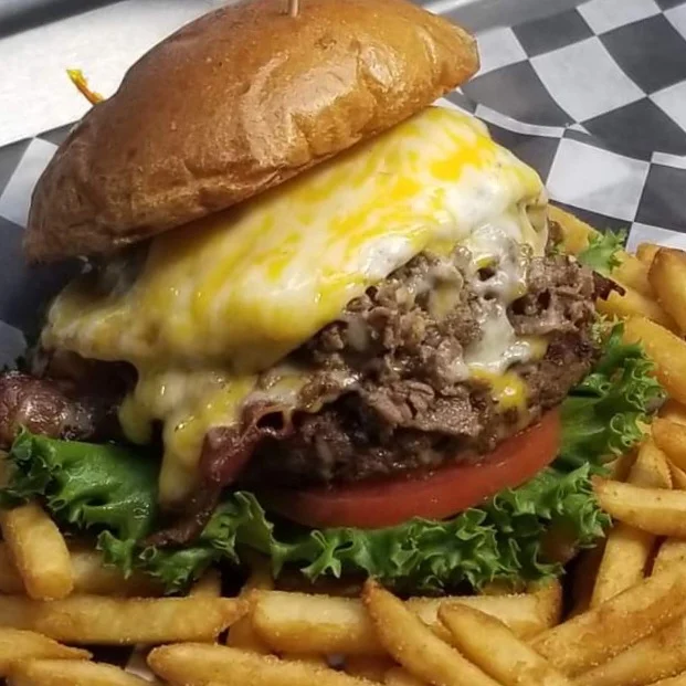 Breakfast Burger and Fries