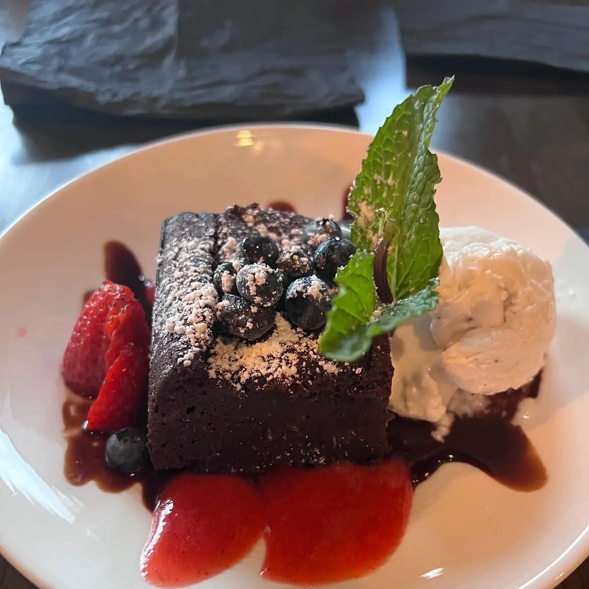 Vegan Chocolate Brownie with Vanilla Ice Cream