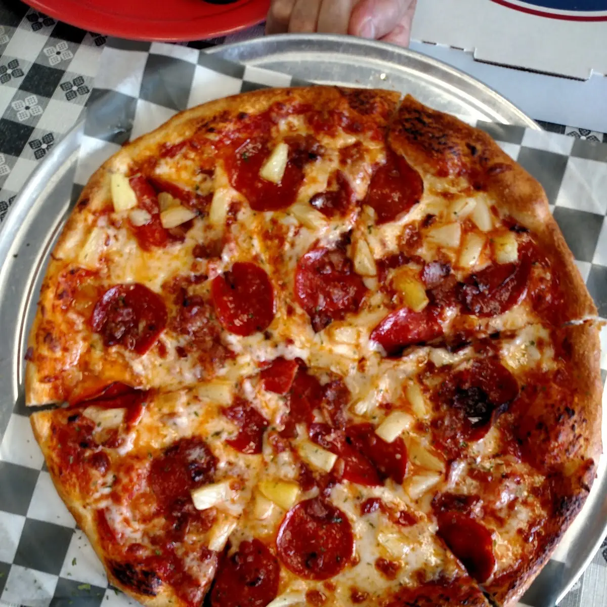 Thin Personal Pepperoni with Pineapple Pizza