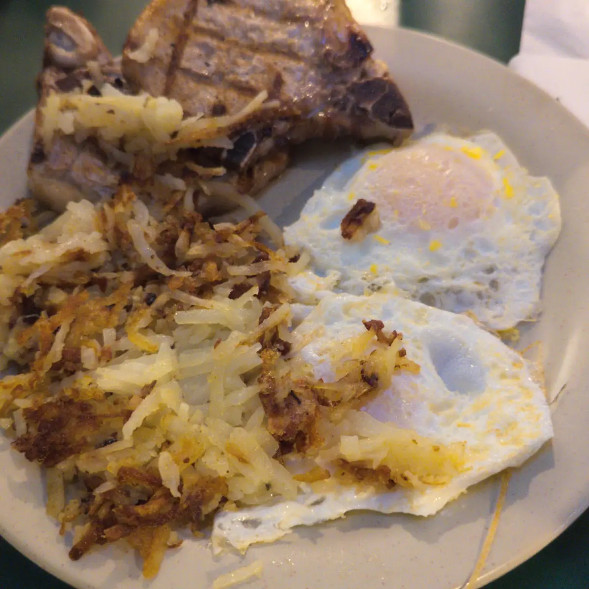 Pork Chops and Eggs and Toast