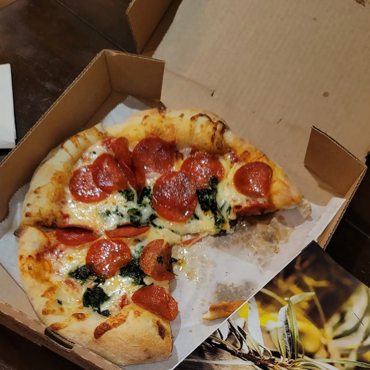 Pepperoni Pizza with Spinach