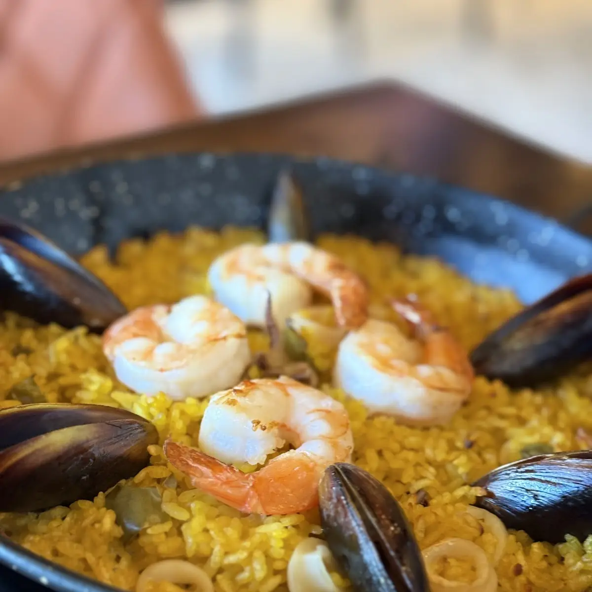 Seafood Paella and Fried Calamari