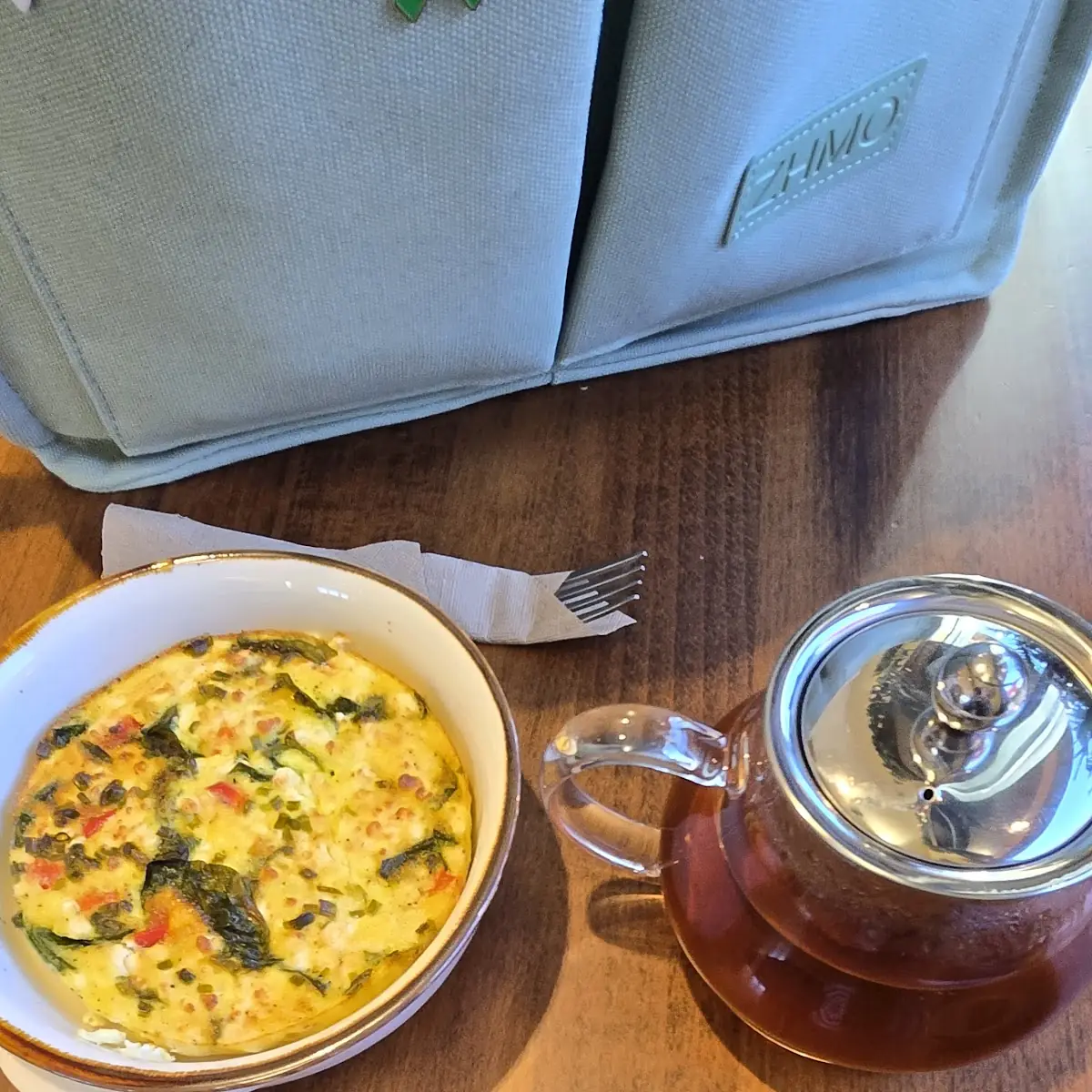 Spinach Tomato and Goat Cheese Frittata