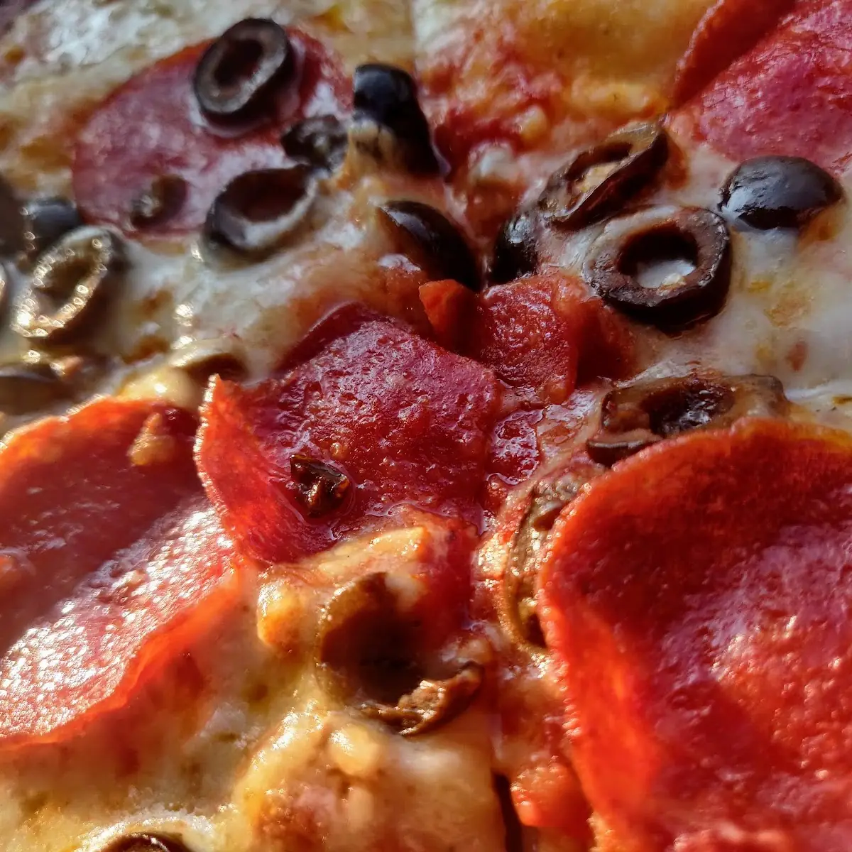 Black Olive and Pepperoni Pizza