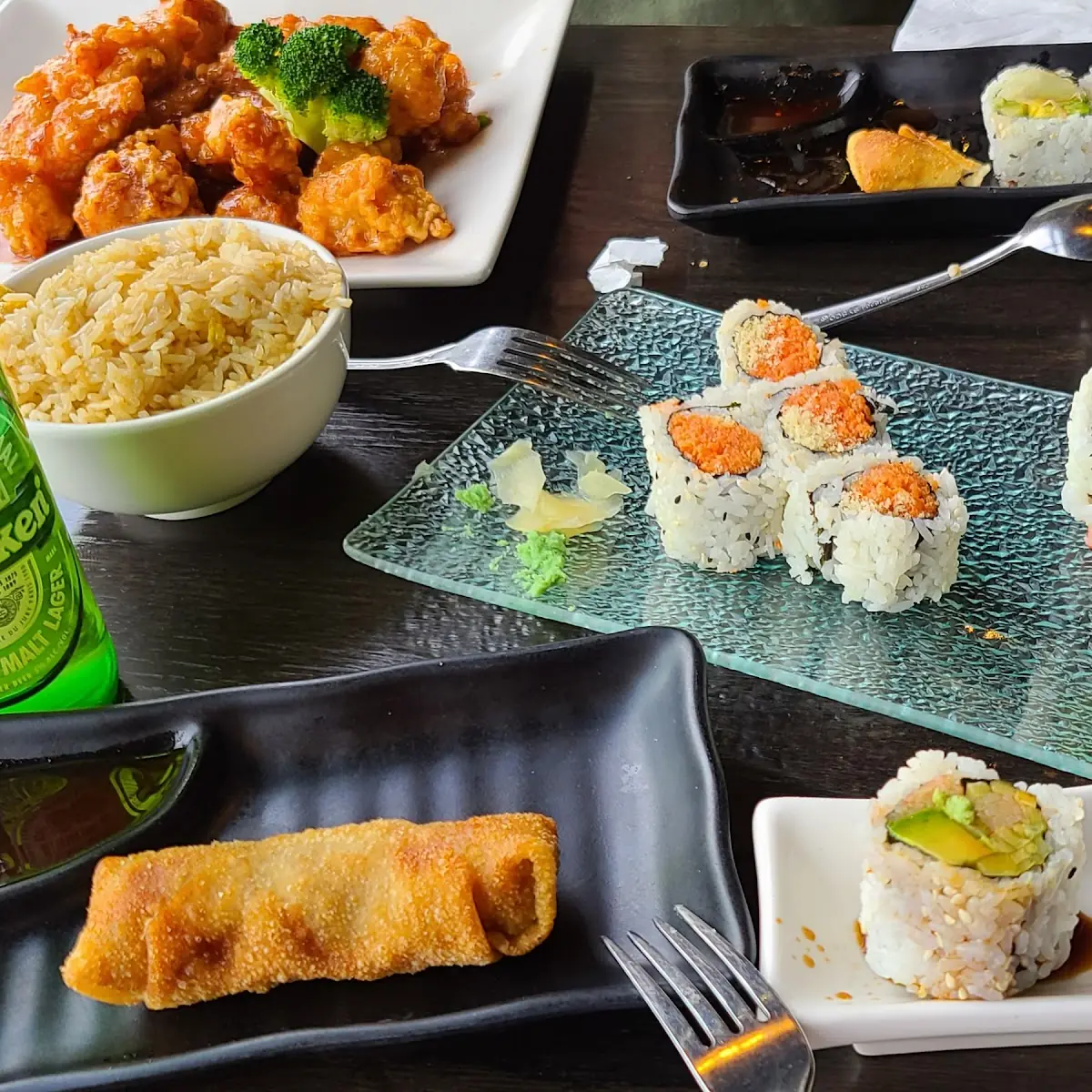 Spicy Tuna Roll and California Roll