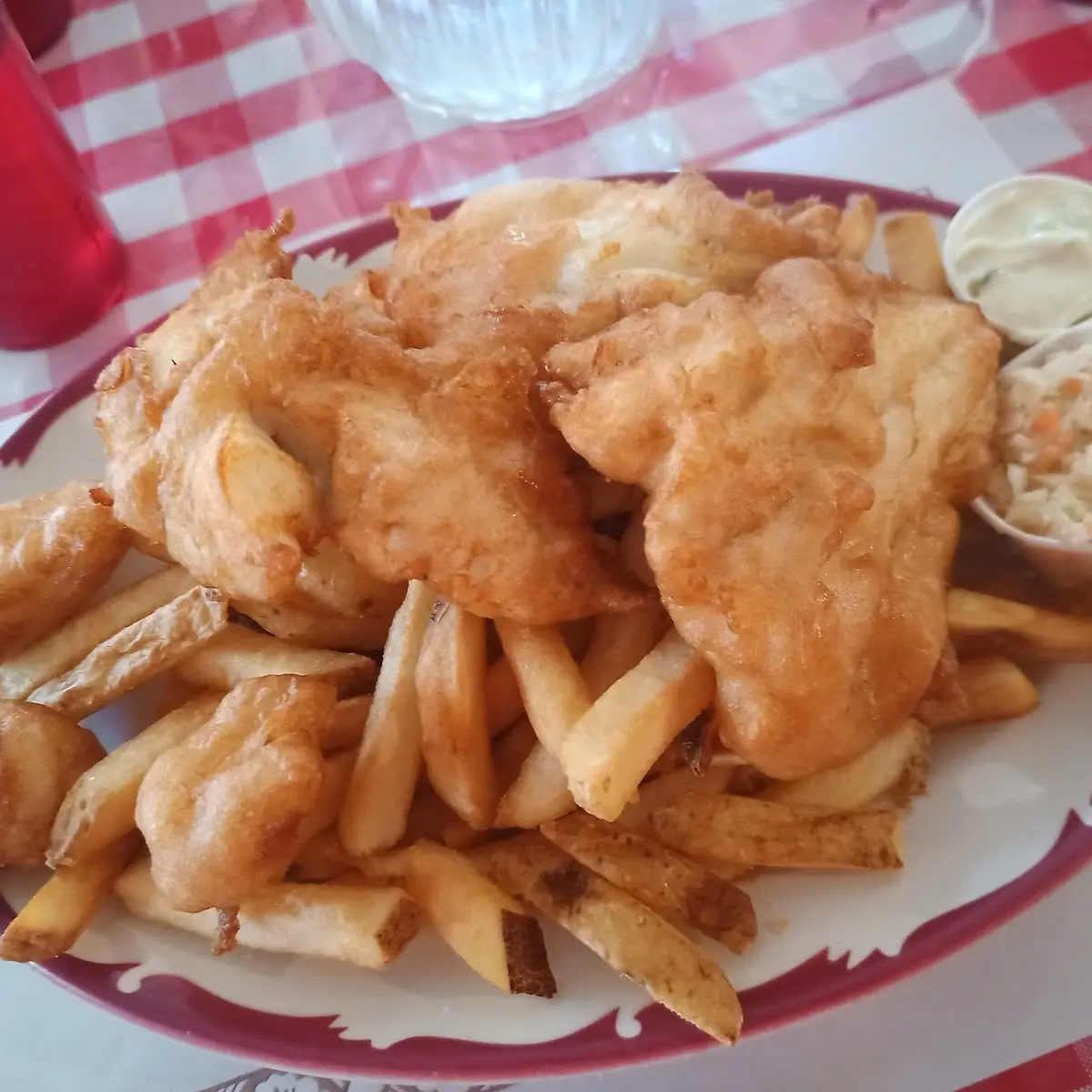 Scallops Fish and Chips, 45th Parallel Motel & Restaurant