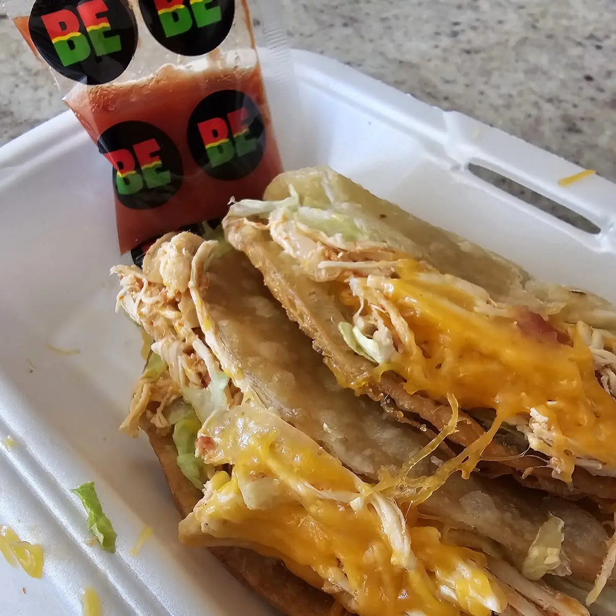 Chicken Soft Tacos with Red Sauce