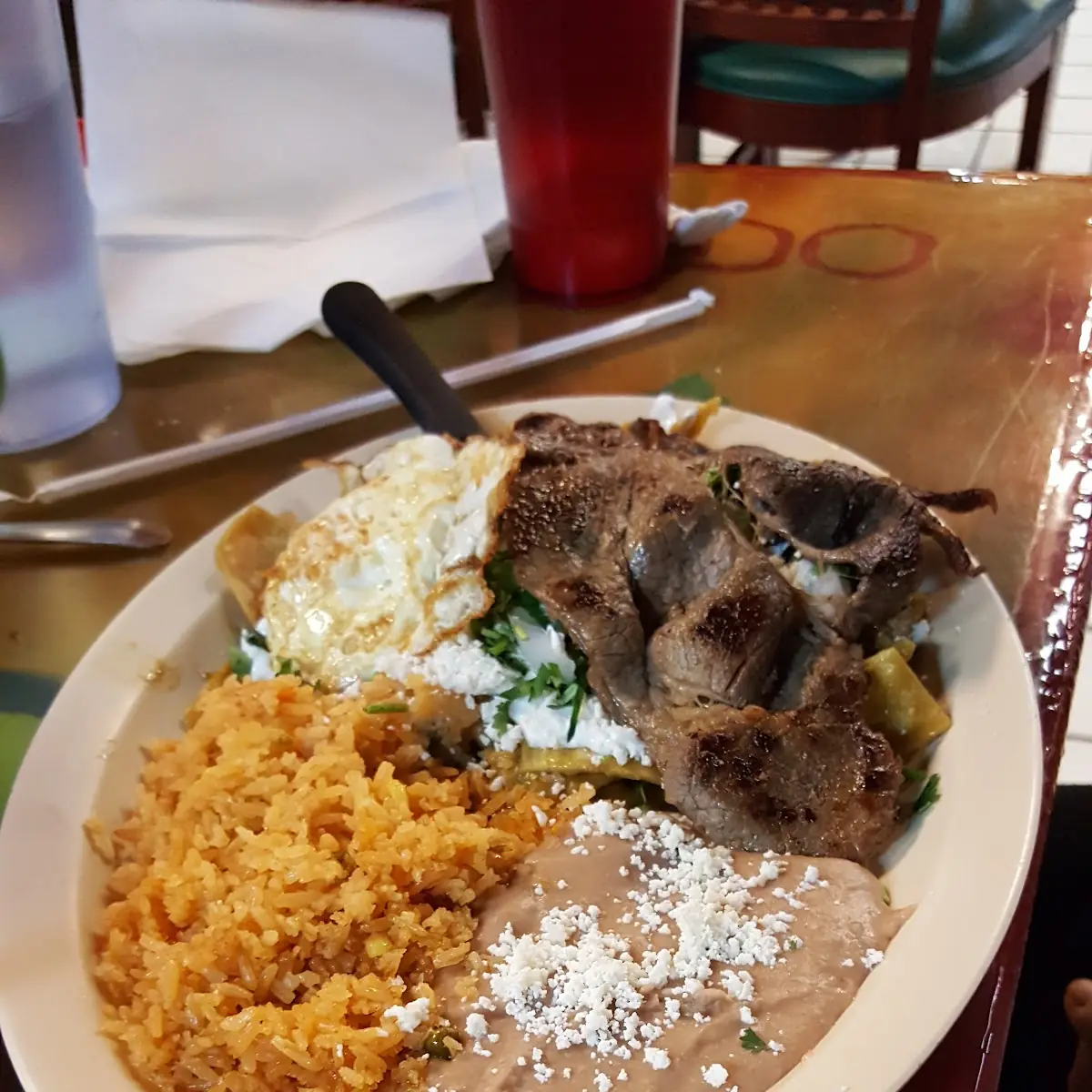 Mexican Rice with Salad and Cheese