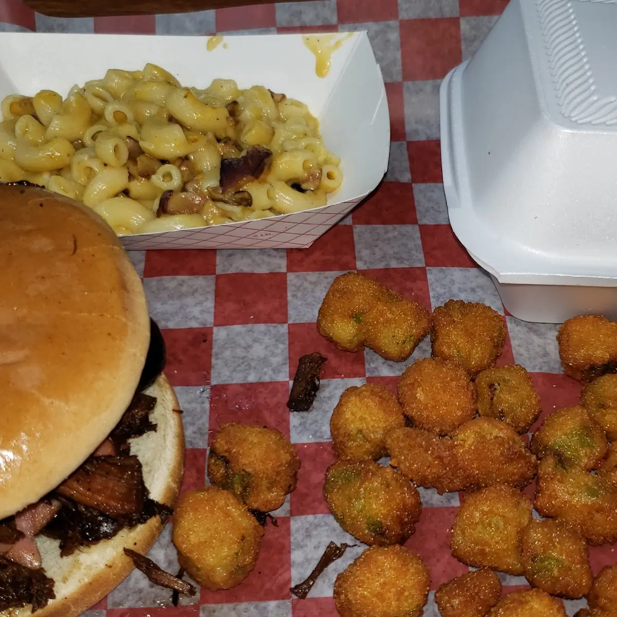 Fried Okra and Mac N Cheese