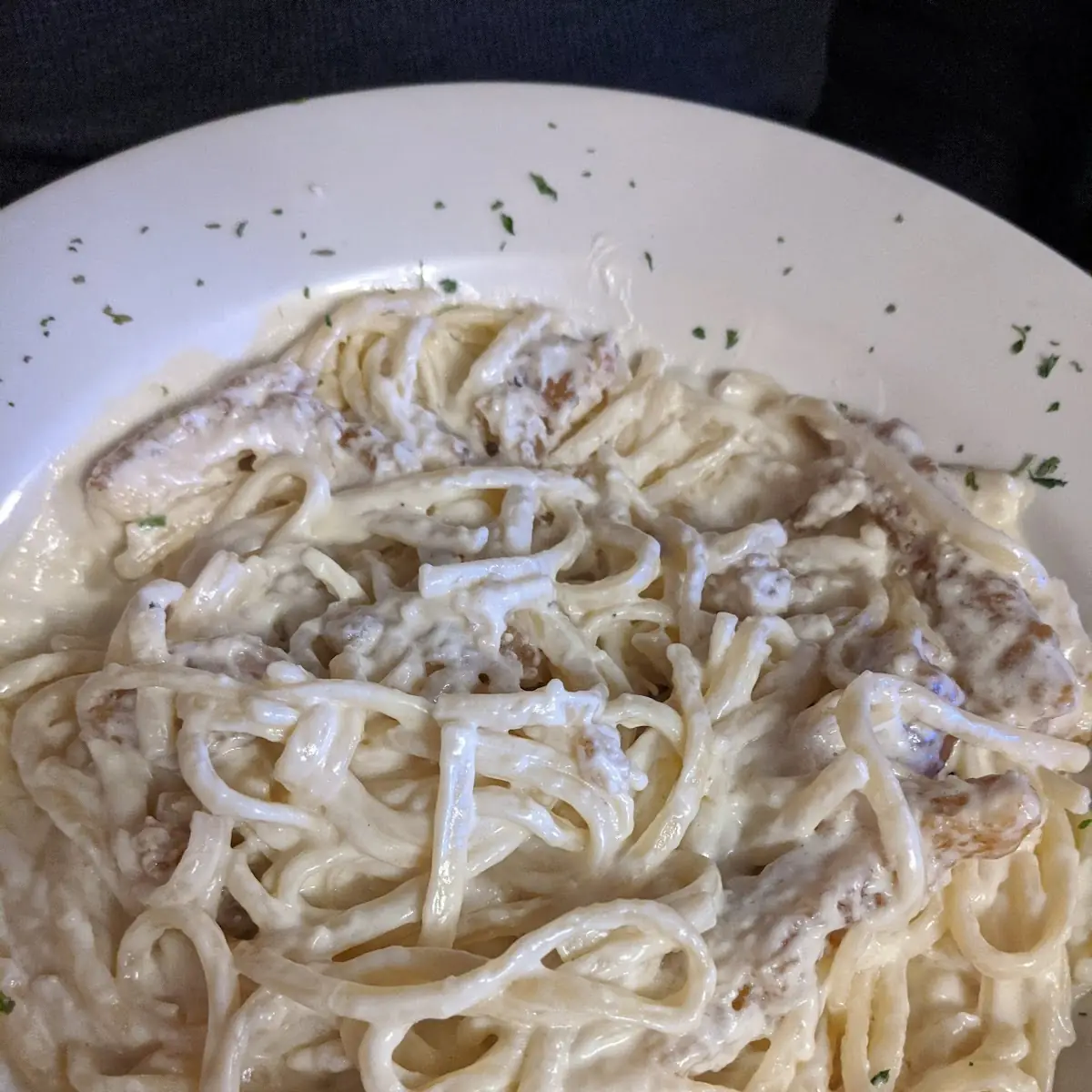 Fettuccine Alfredo with Crispy Chicken