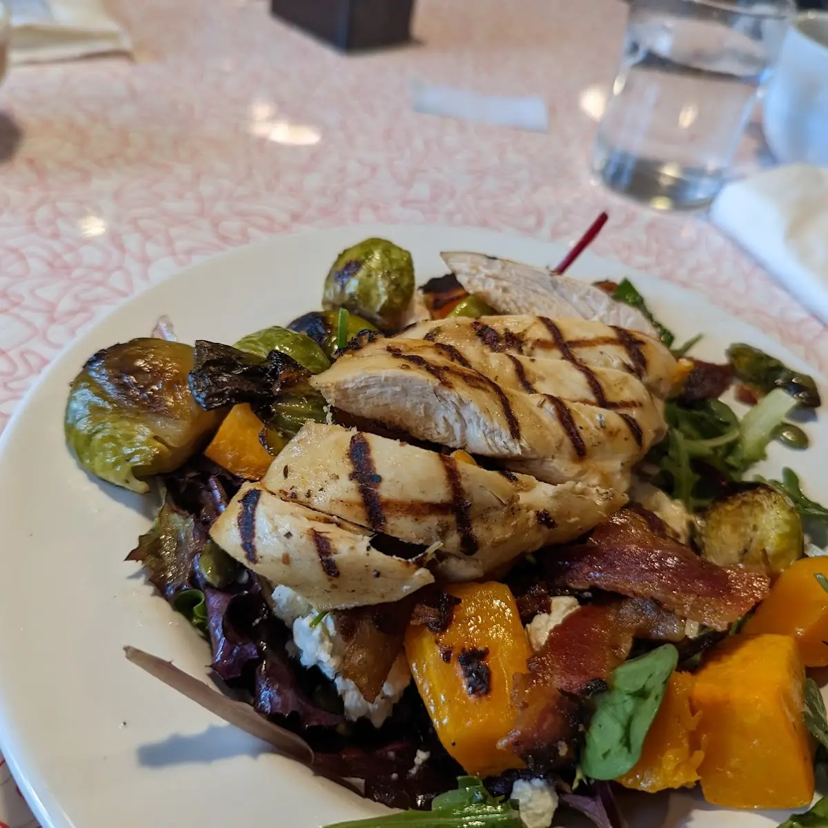 Squash and Sprouts Salad with Chicken