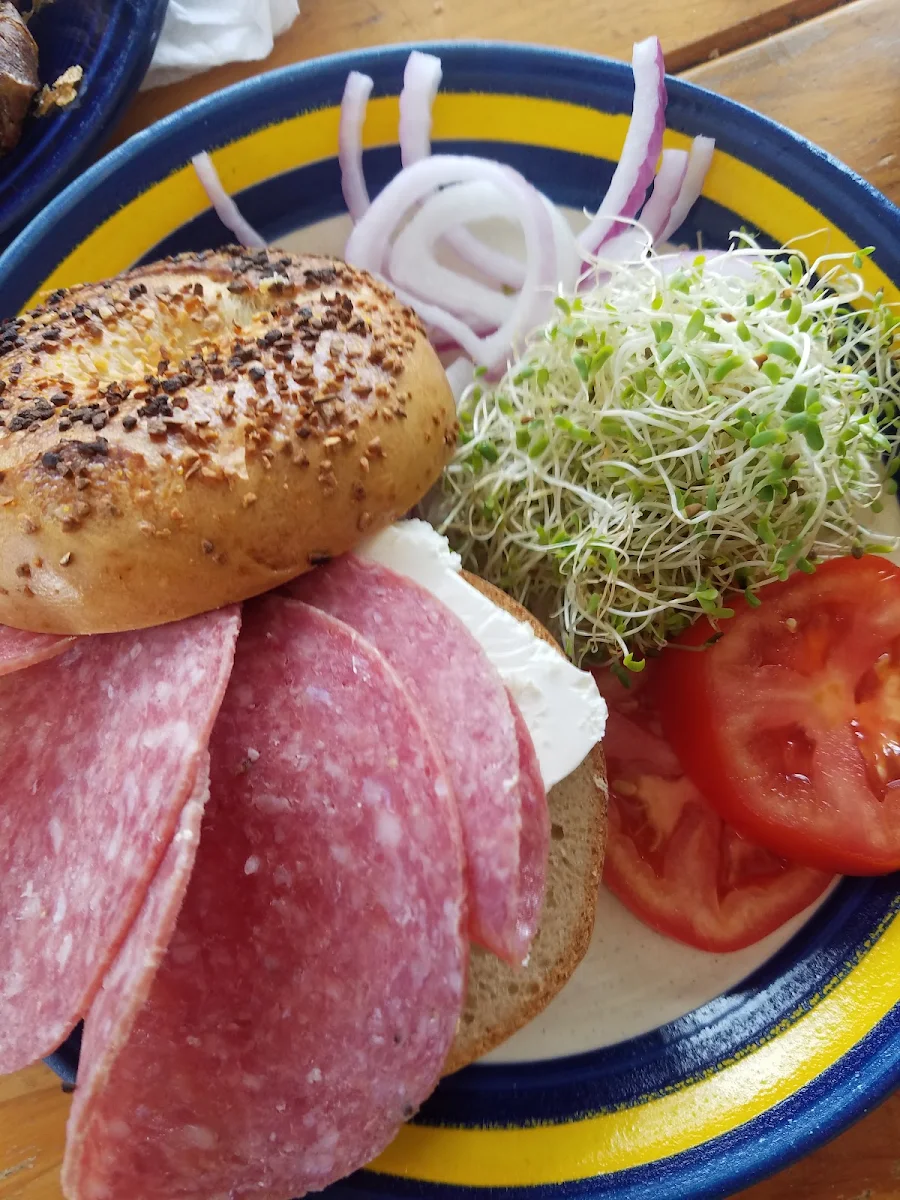 Salami & Cream Cheese Bagel