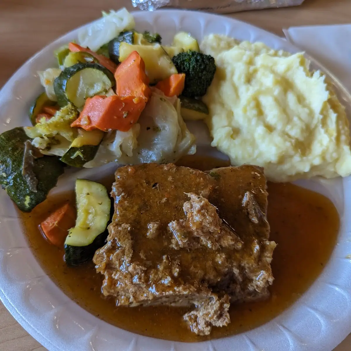 Meatloaf Plate with Mashed Potatoes and Vegetables