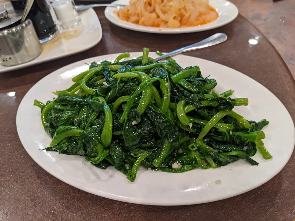 Stir Fried Snow Pea Tips, Congee Noodle House
