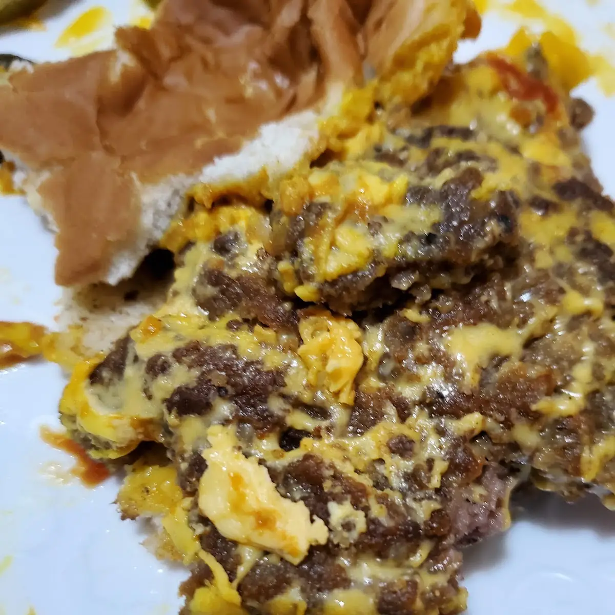 Burnt Double Cheeseburger