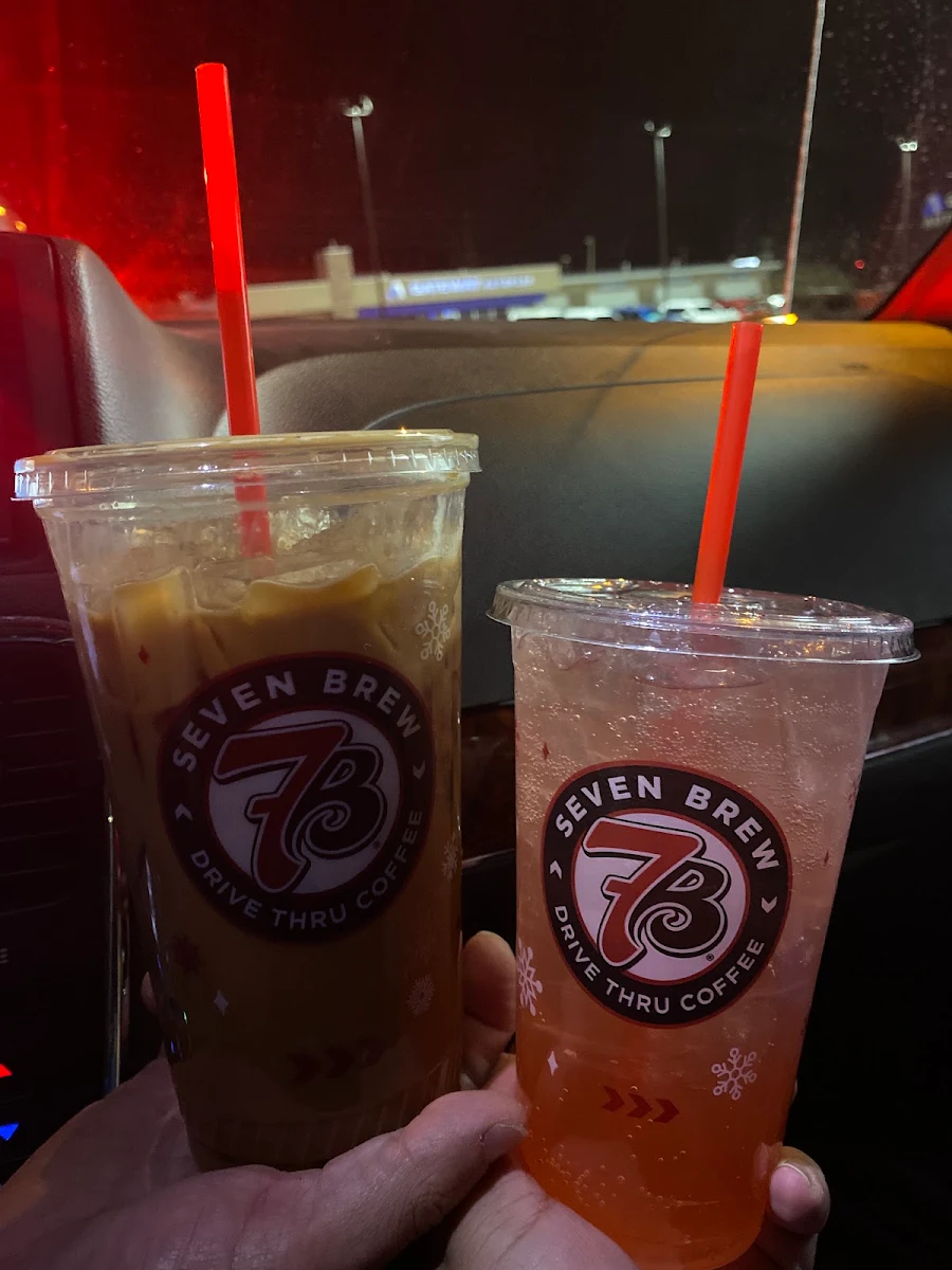 Iced White Chocolate Mocha and 7energy
