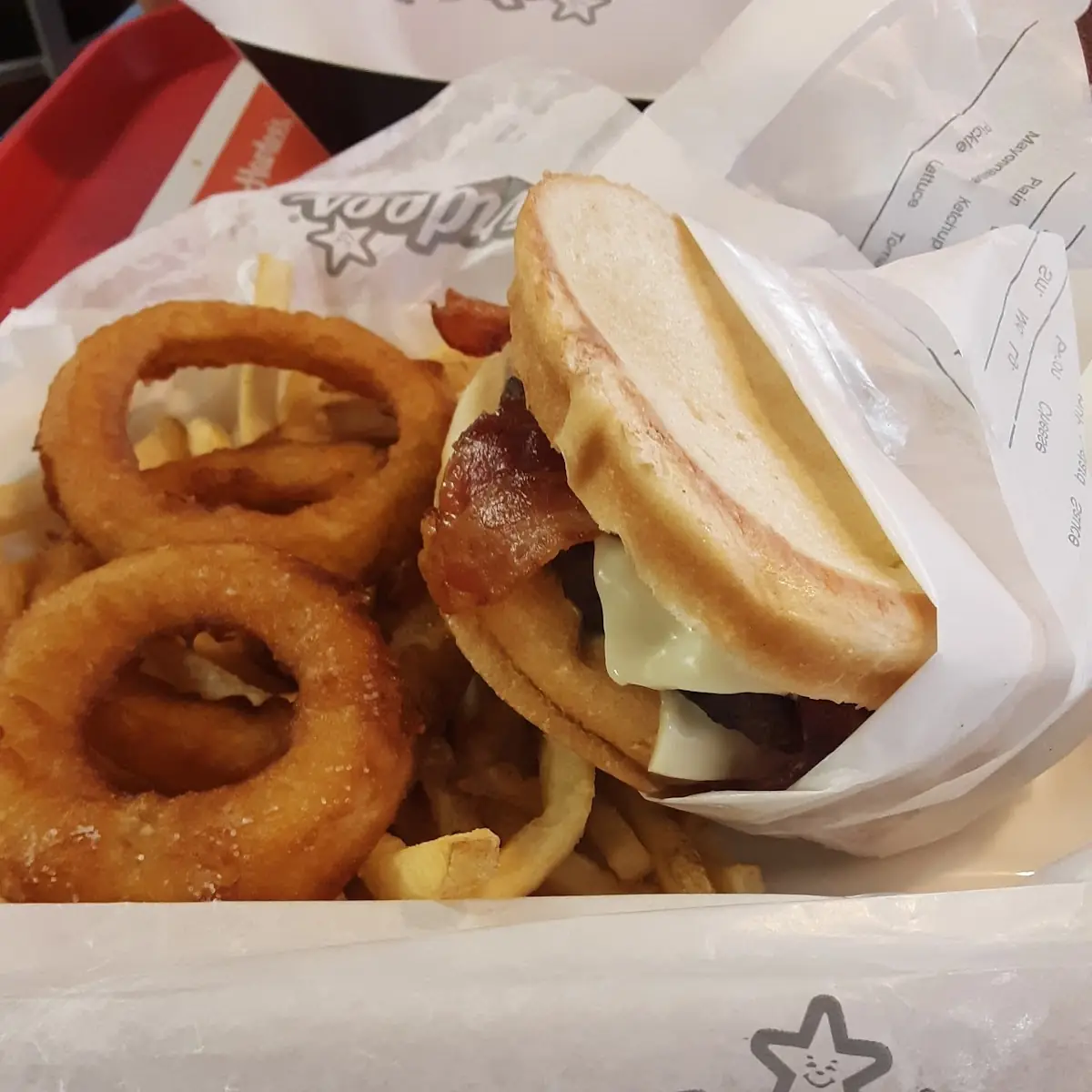 Frisco Burger with Onion Rings