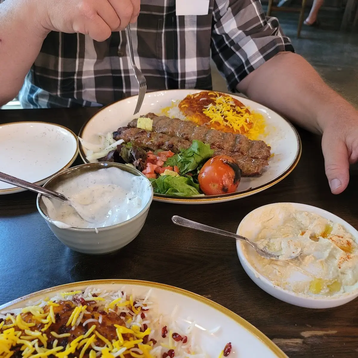 Rice with Minced Ground Beef and Lamb Kabaab Chelokabaab-EH Koobeedeh