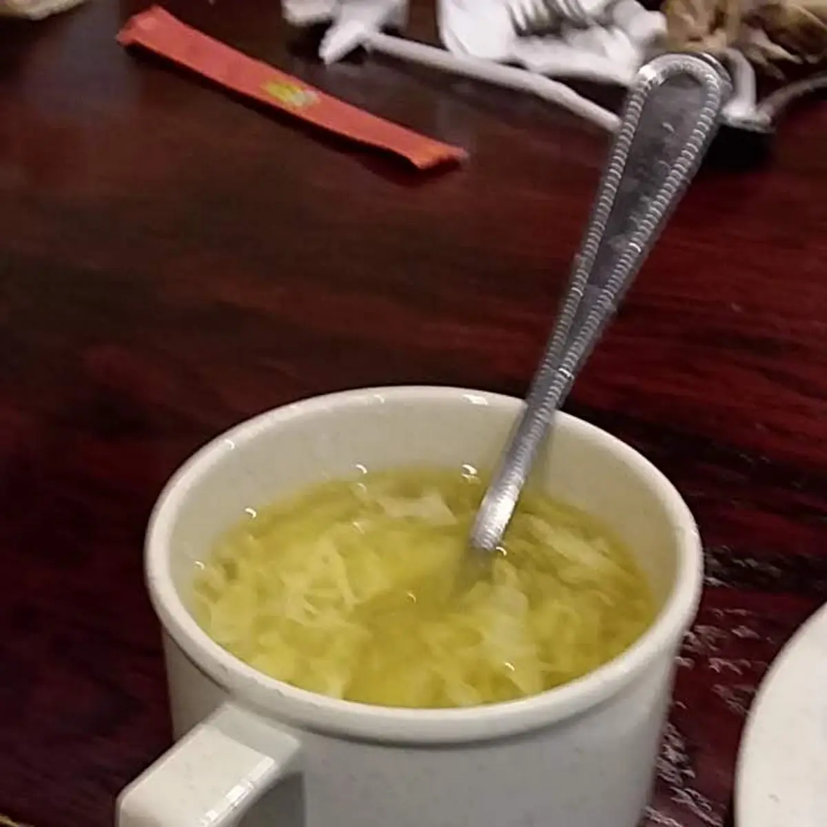 Egg Drop Soup with Fried Noodles