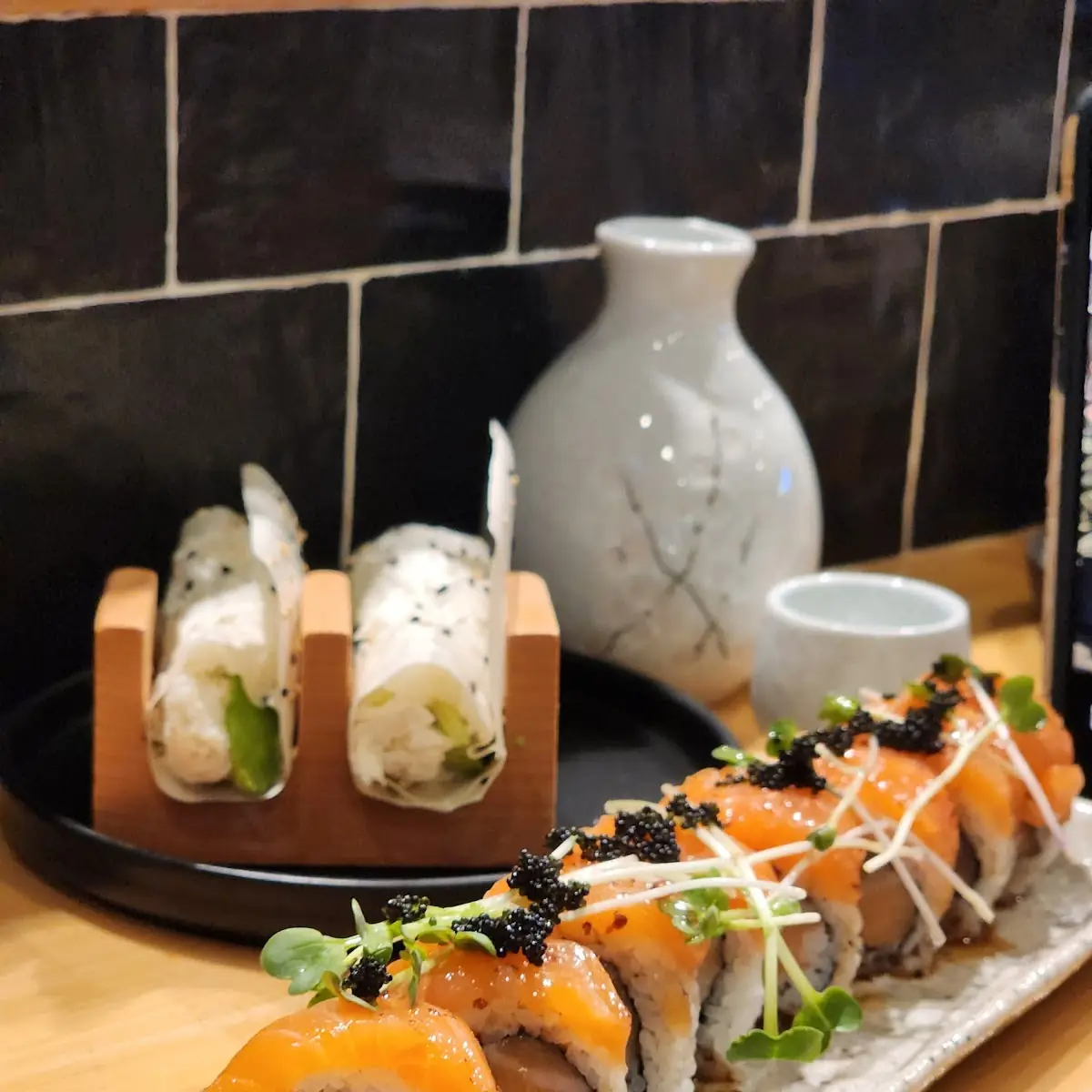 Blue Crab Handroll and Salmon Lover's Roll