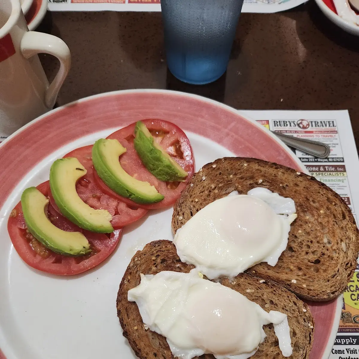 Poached Egg with Avocado and Tomato on Whole Grain