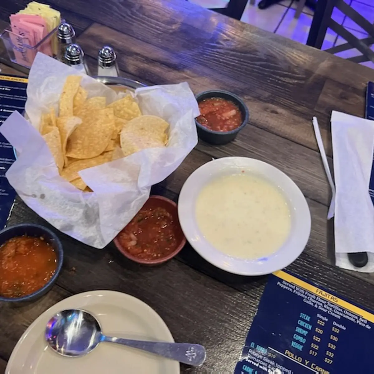 Chips Salsa and Queso