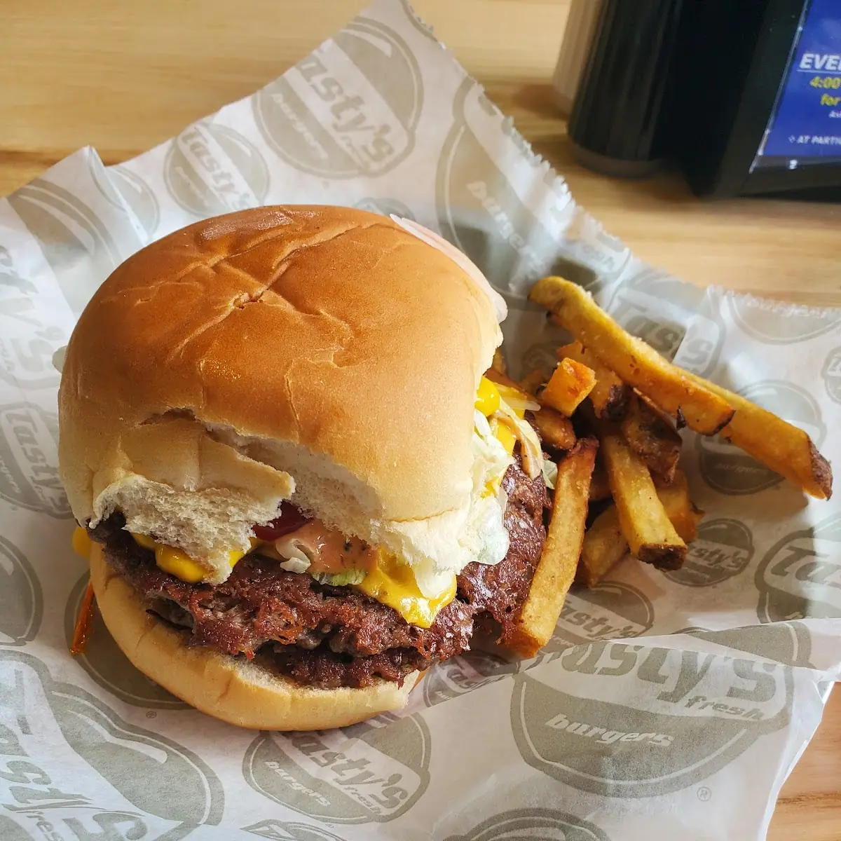 Double Cheeseburger and Fries