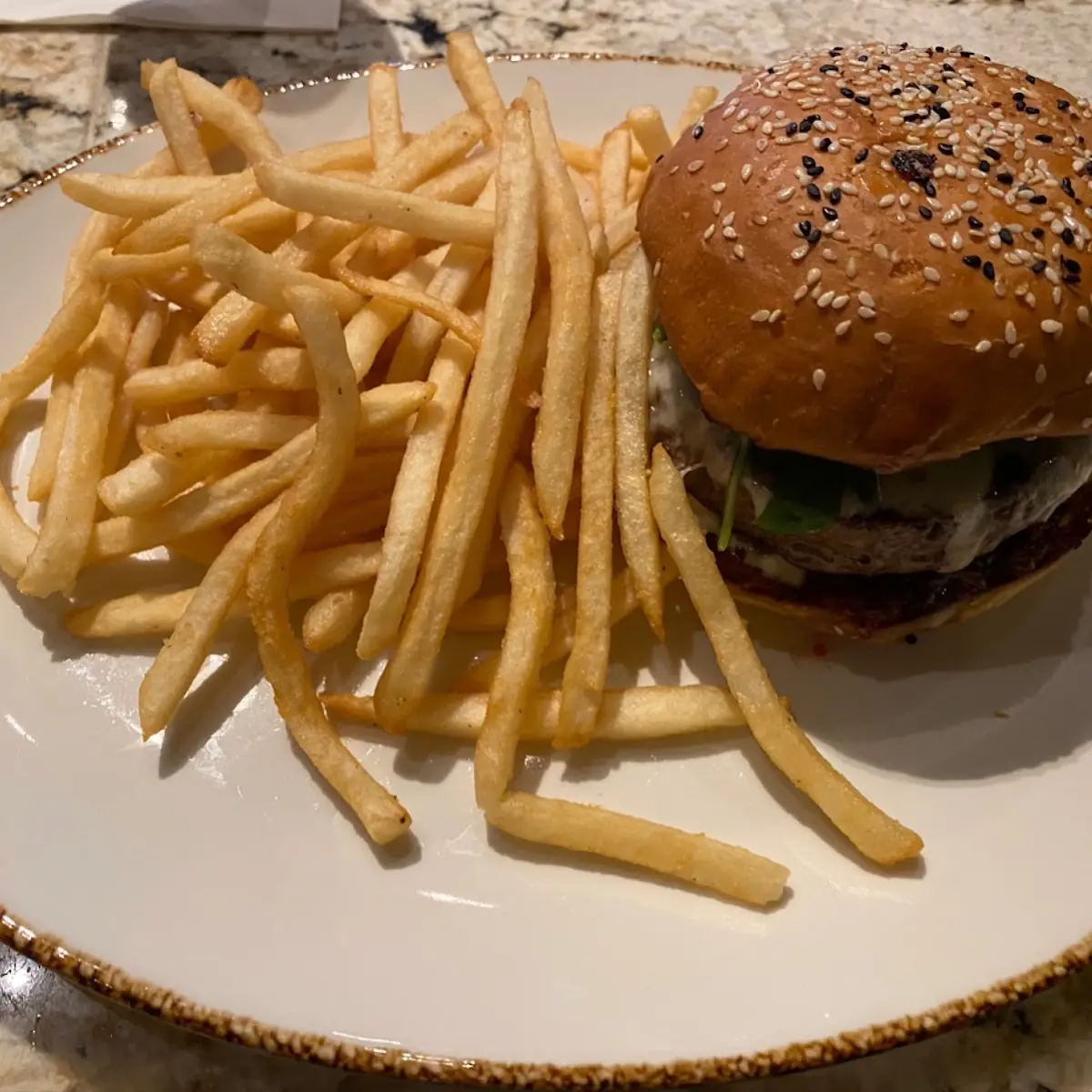 Bacon Jam Burger and Fries