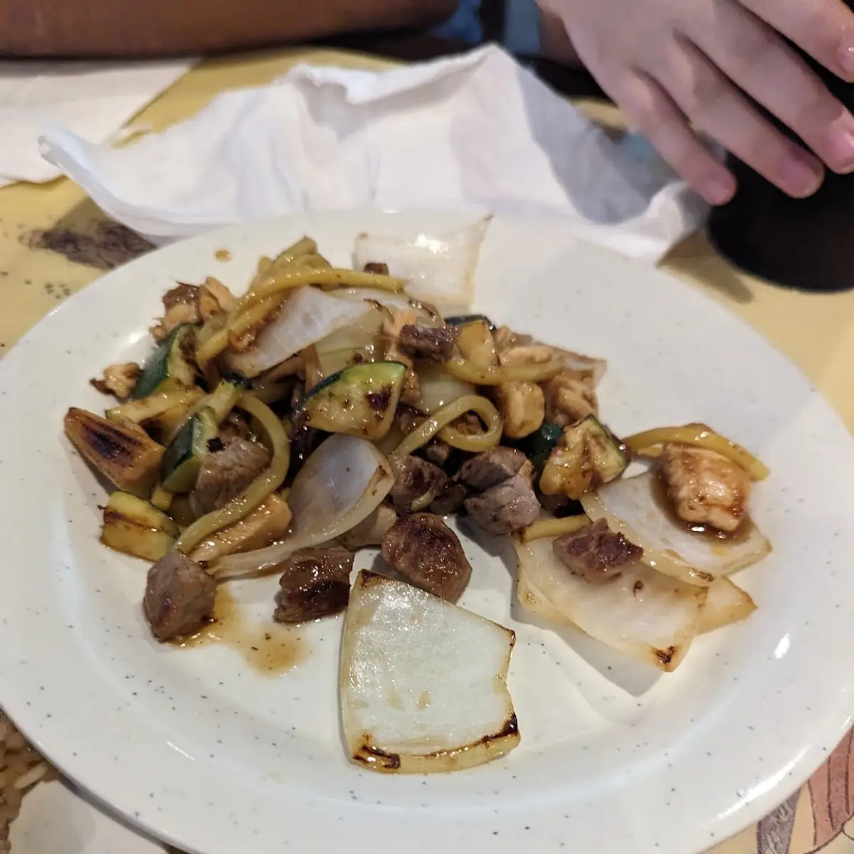 Beef Onion Chicken on Grill