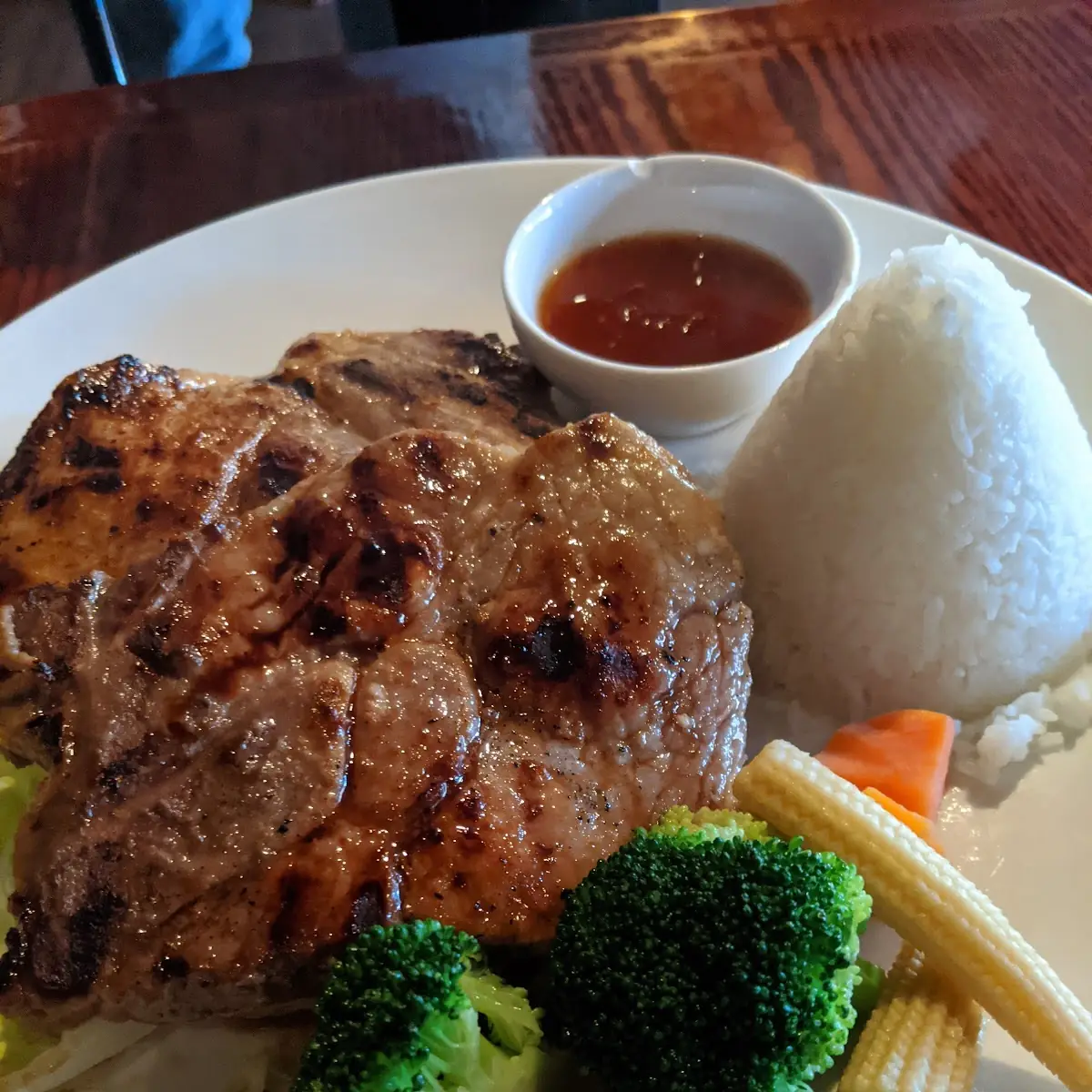 Grilled Pork Chops with Rice