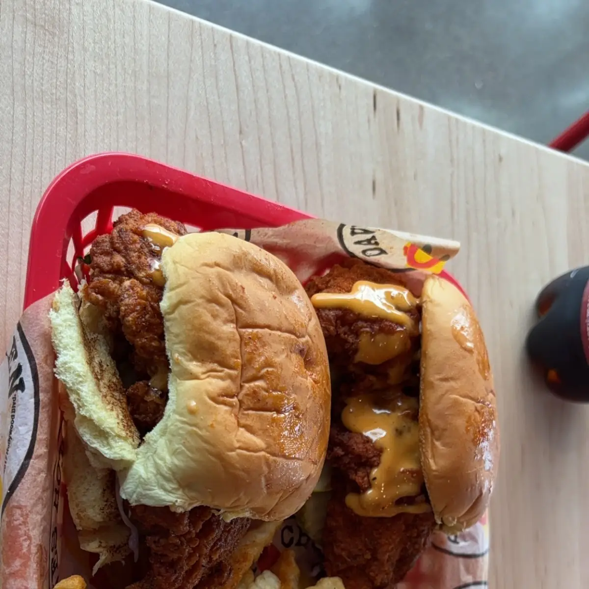 Dave's NOT Chicken Mini Sliders (Cauli) with fries