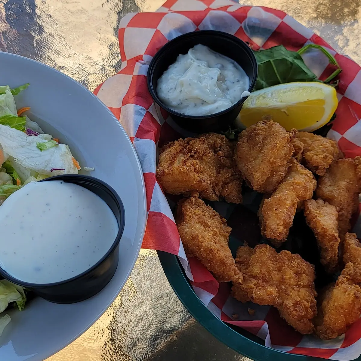 Grouper Appetizer and Side Salad