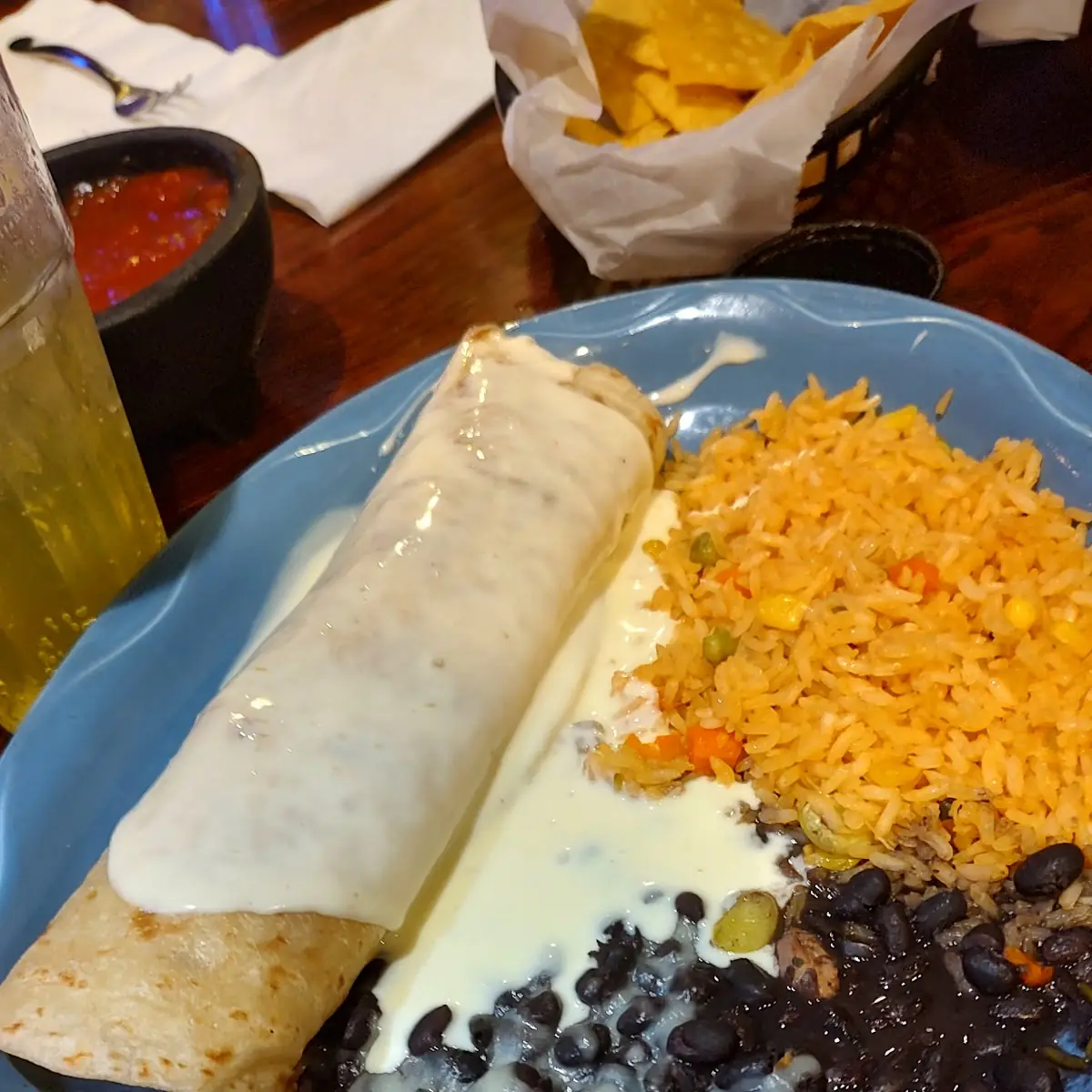 Shrimp Burrito with Black Beans and Rice