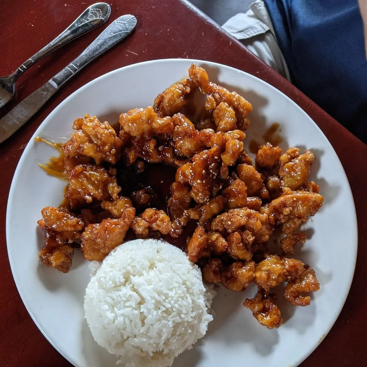 Sesame Chicken with Fried Rice
