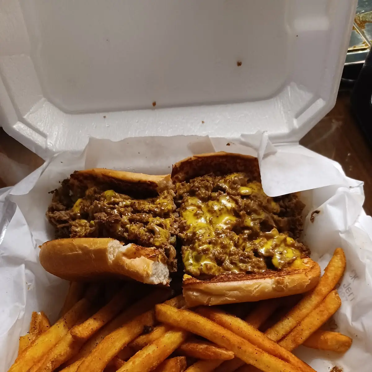 Philly Cheesesteak Sandwich with Fries