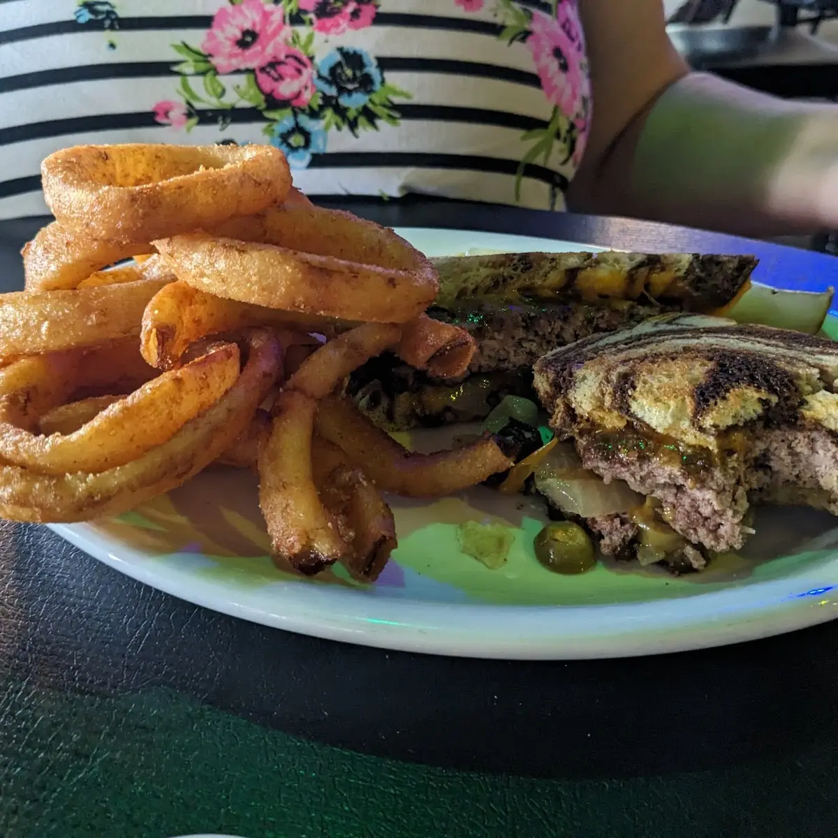 Patty Melt and Onion Rings