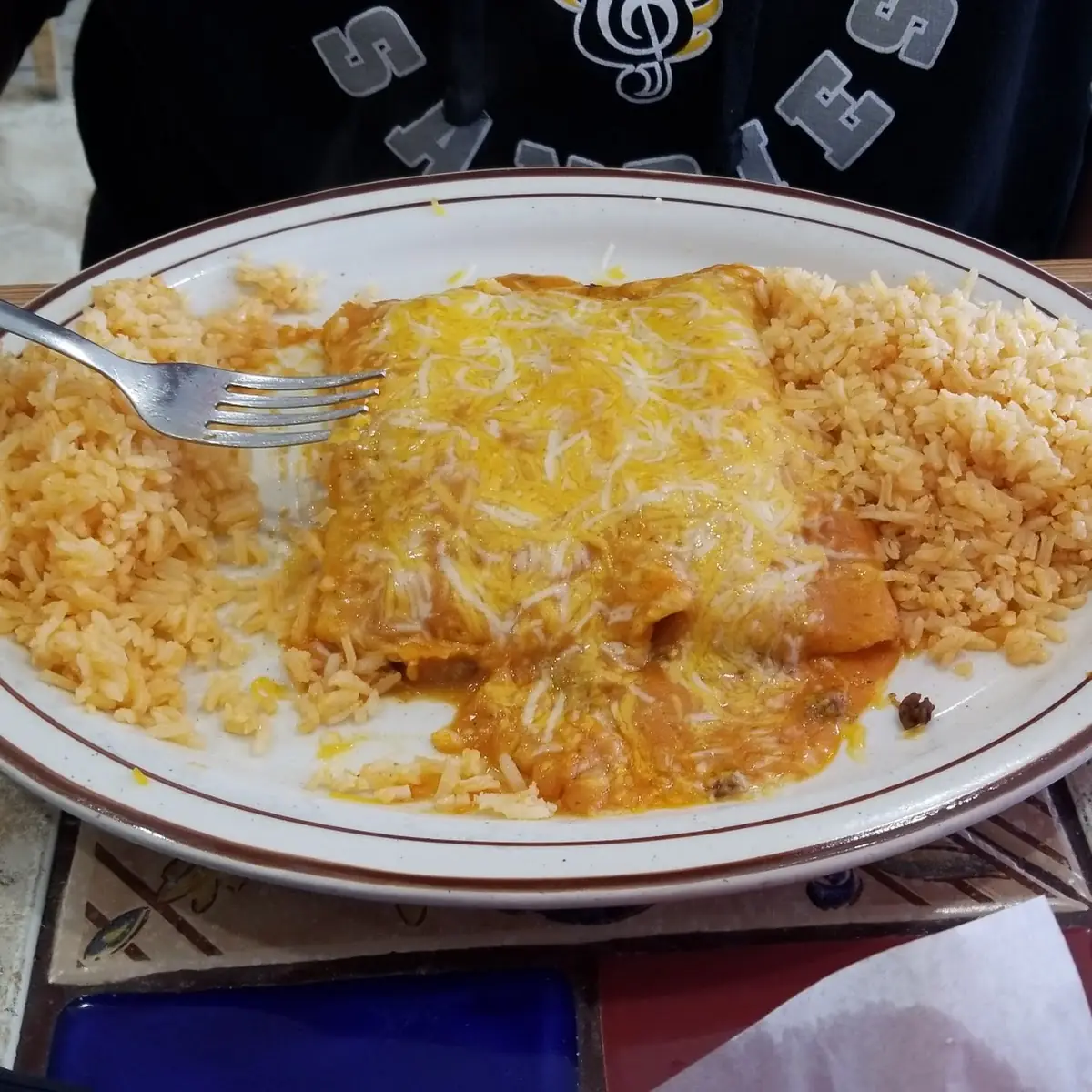 1 Cheese Enchilada with Rice and Beans