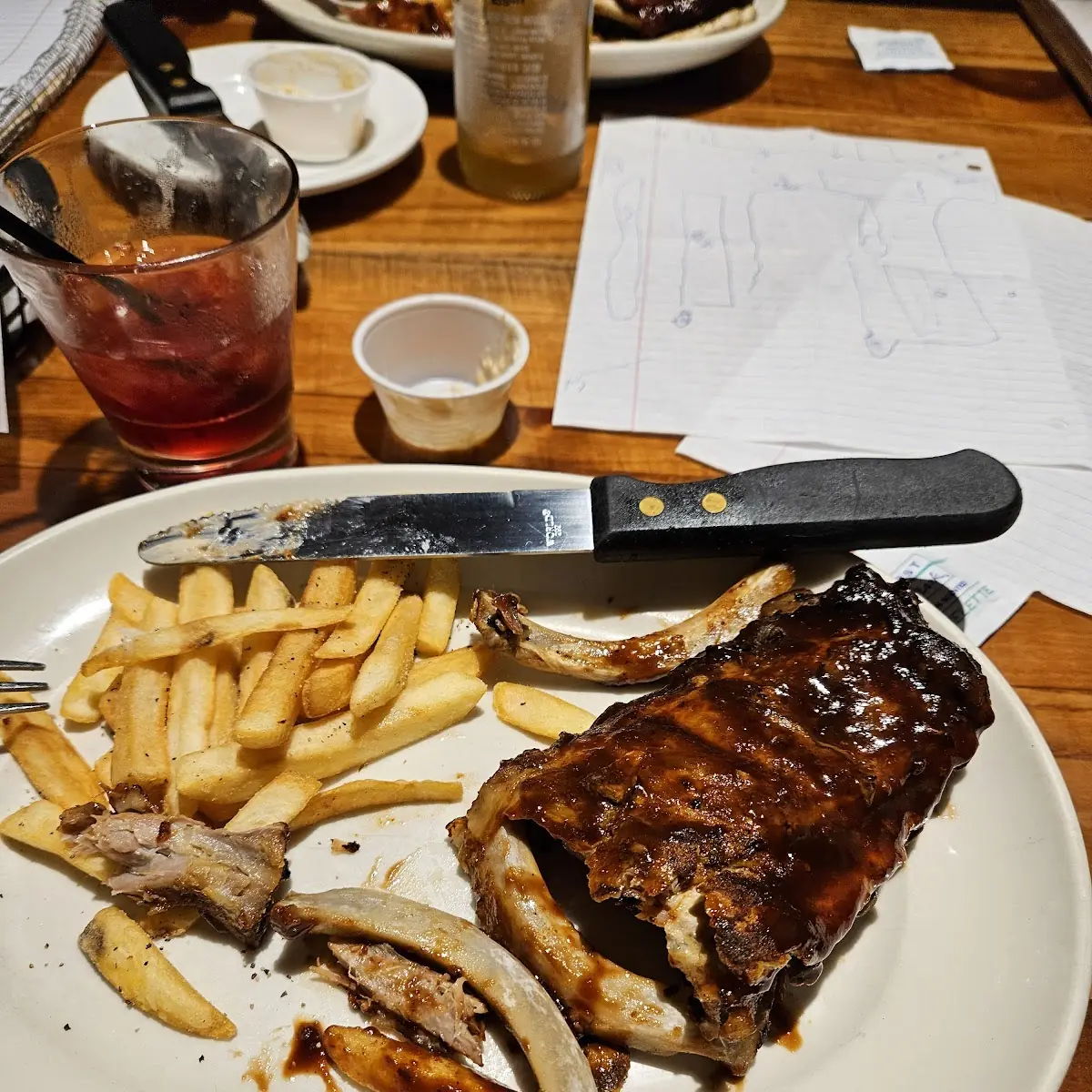 Ribs and Fries with Cheese