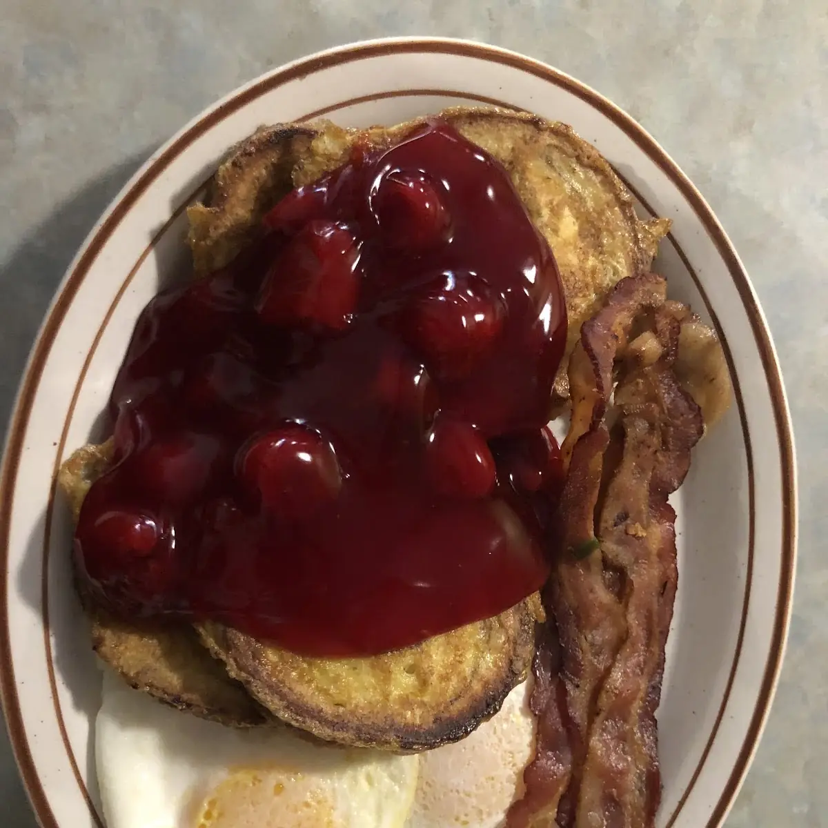 French Toast Platter Eggs and Bacon