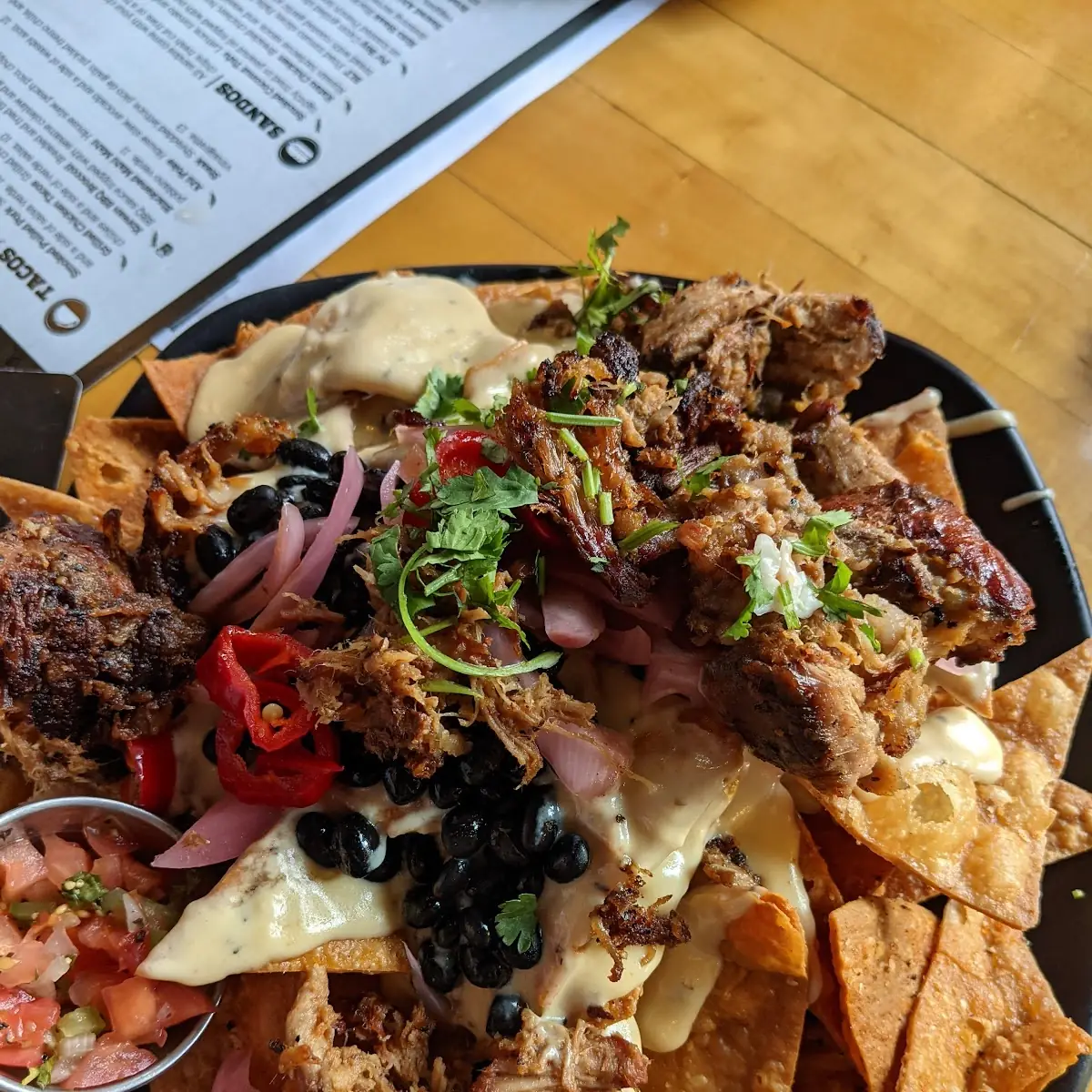 Fried Rice and Pulled Pork and the Pulled Pork Nachos Half Order