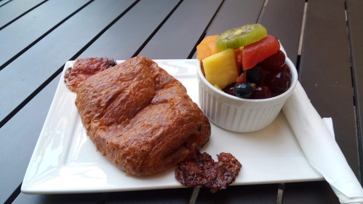 Ham and Cheese Croissant and Fruit Cup