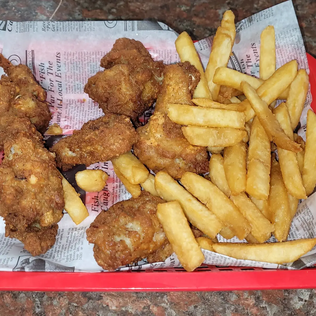 Papas Y Pollo Frito