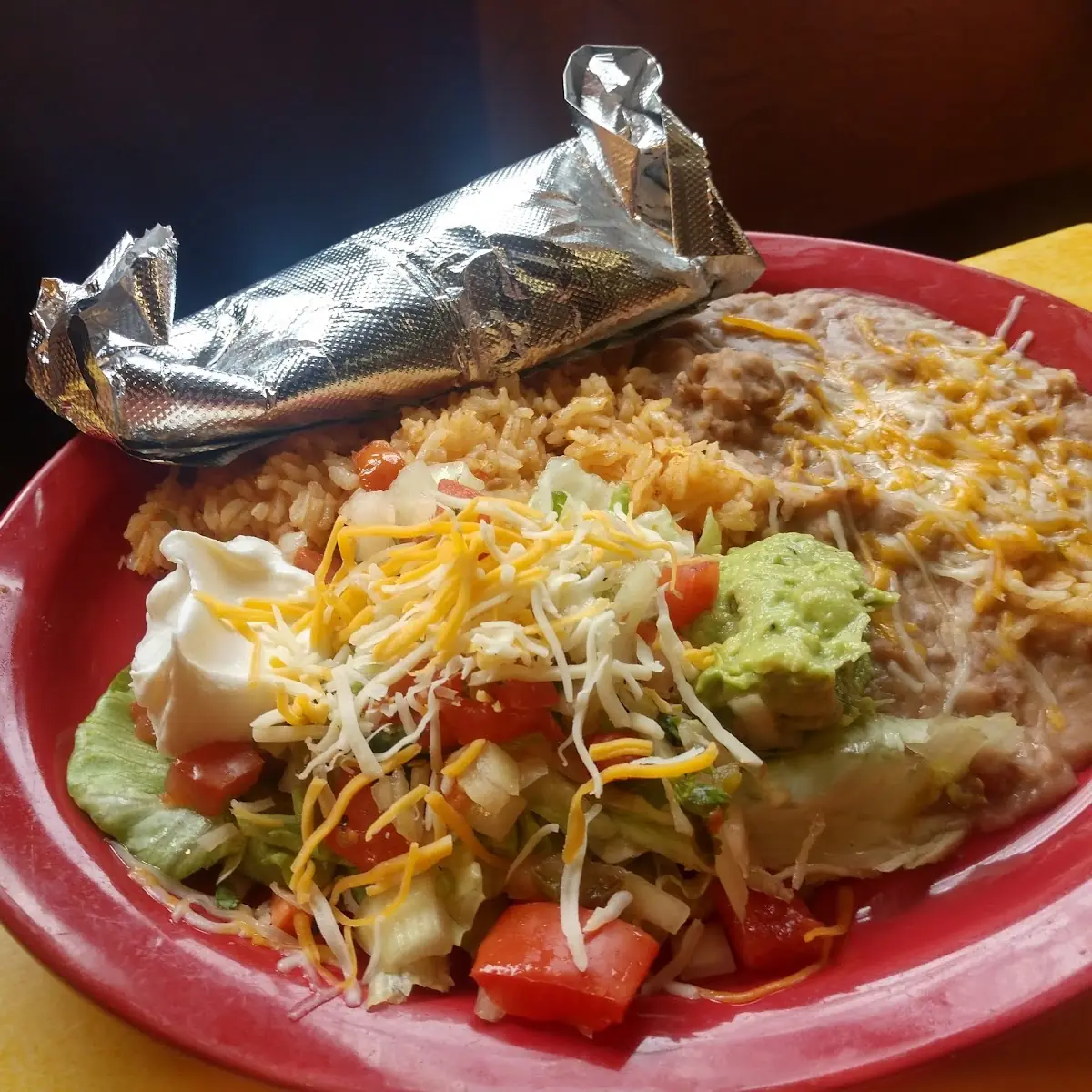 Chicken Enchilada and Crispy Taco