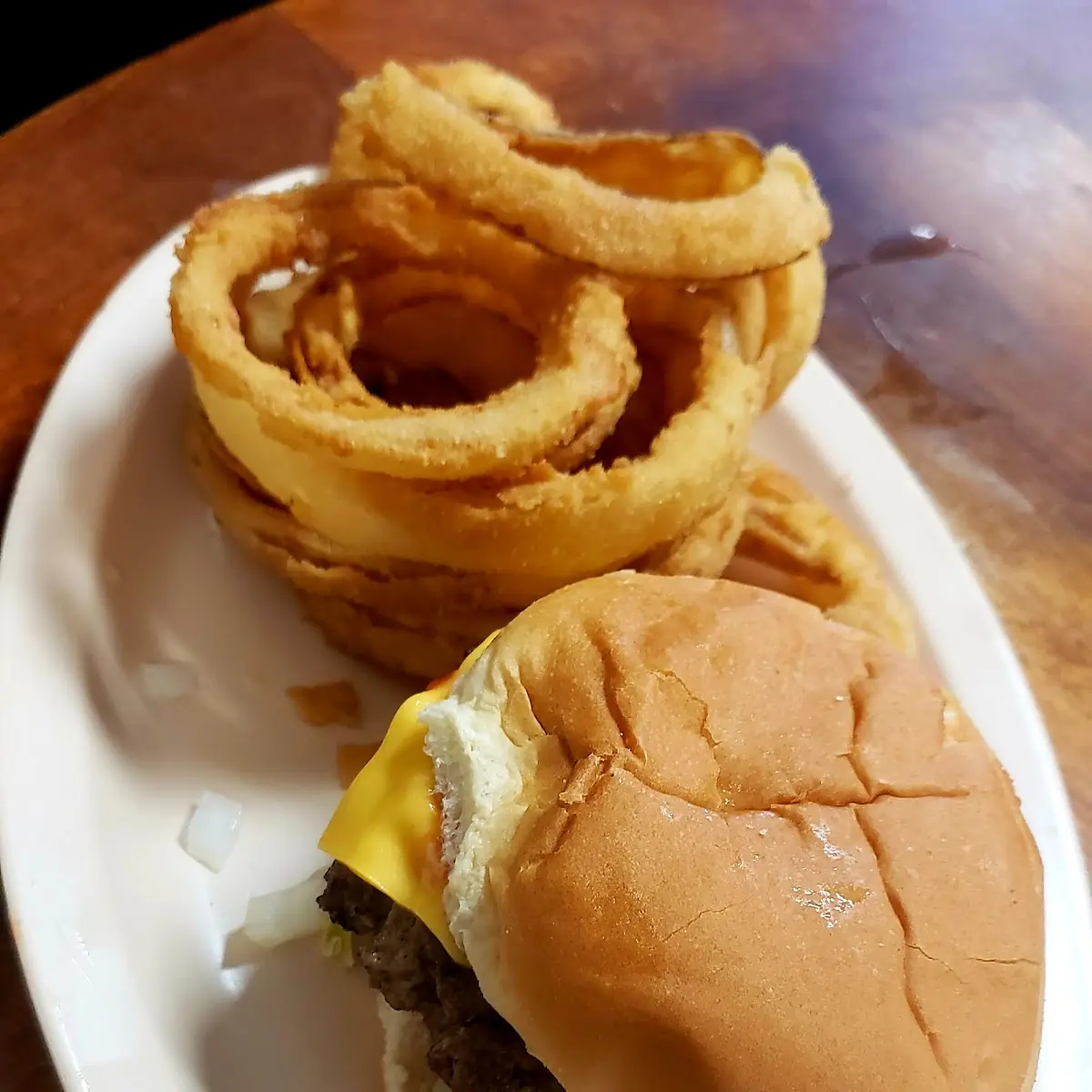 Burger with Onion Rings