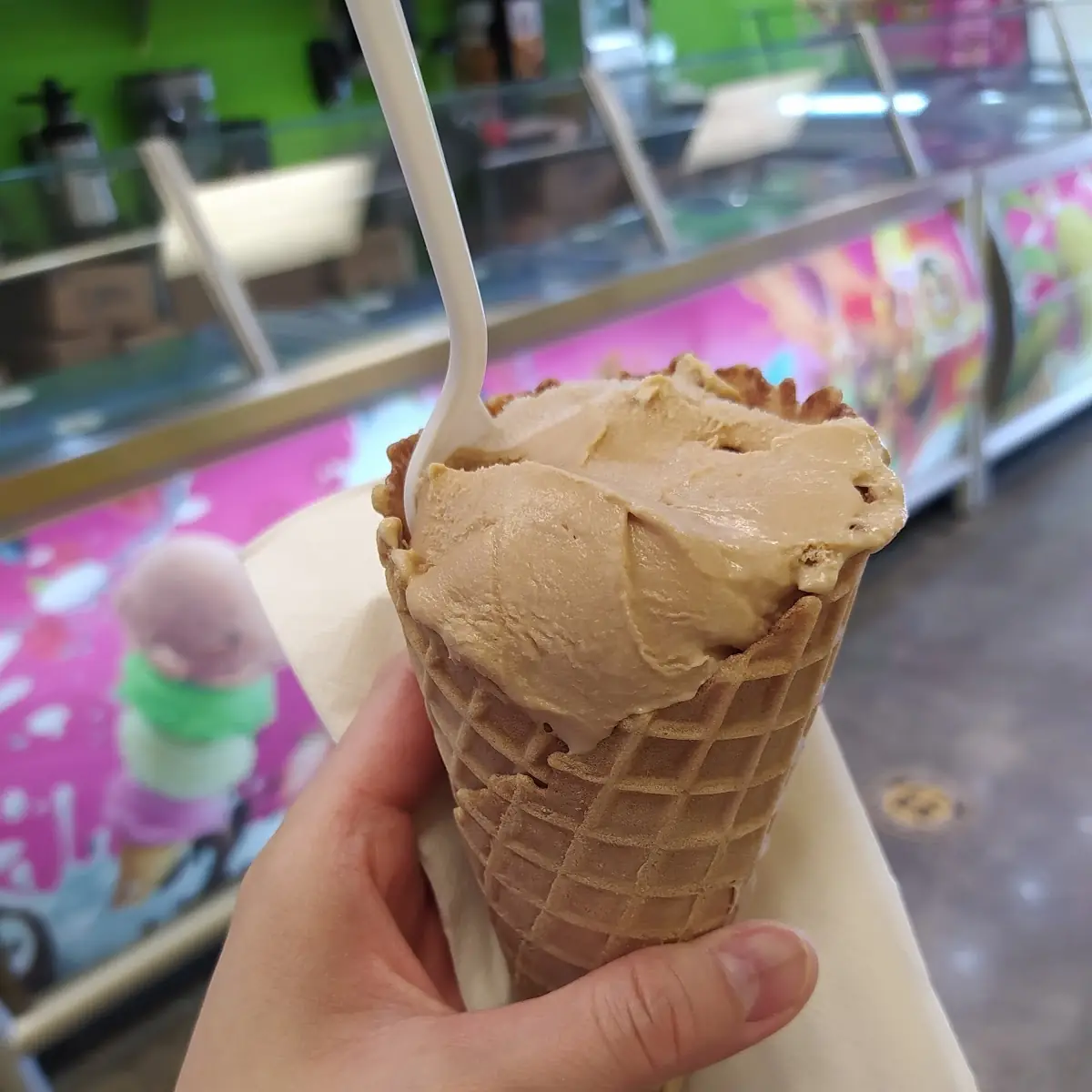 Waffle Cone with Cajeta Flavored Ice Cream